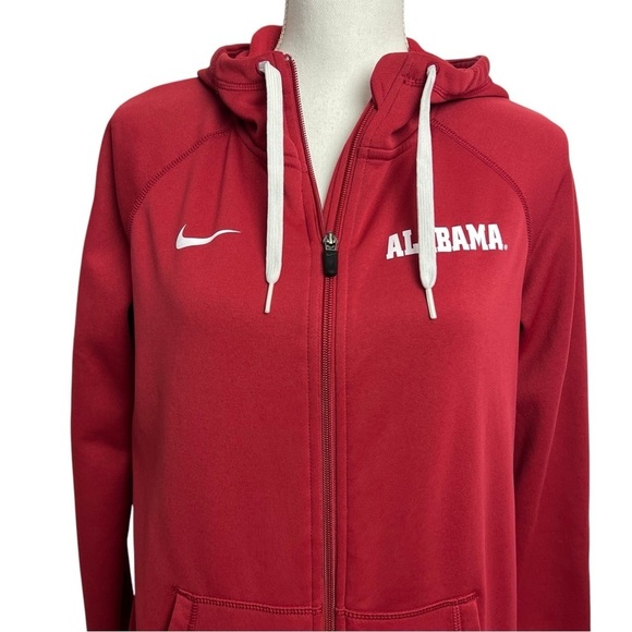Nike Therma-Fit Women’s Alabama Hoodie Sweatshirt Sz Large Red Pockets Full Zip - Picture 2 of 12